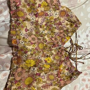 Patrons of Peace Floral Crop Top - Yellow and Pink
